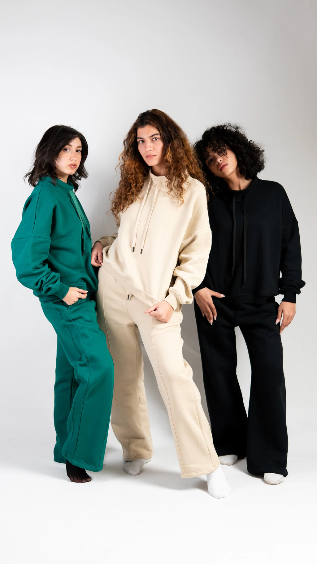 Peony Comfort Hoodie Set - Beige