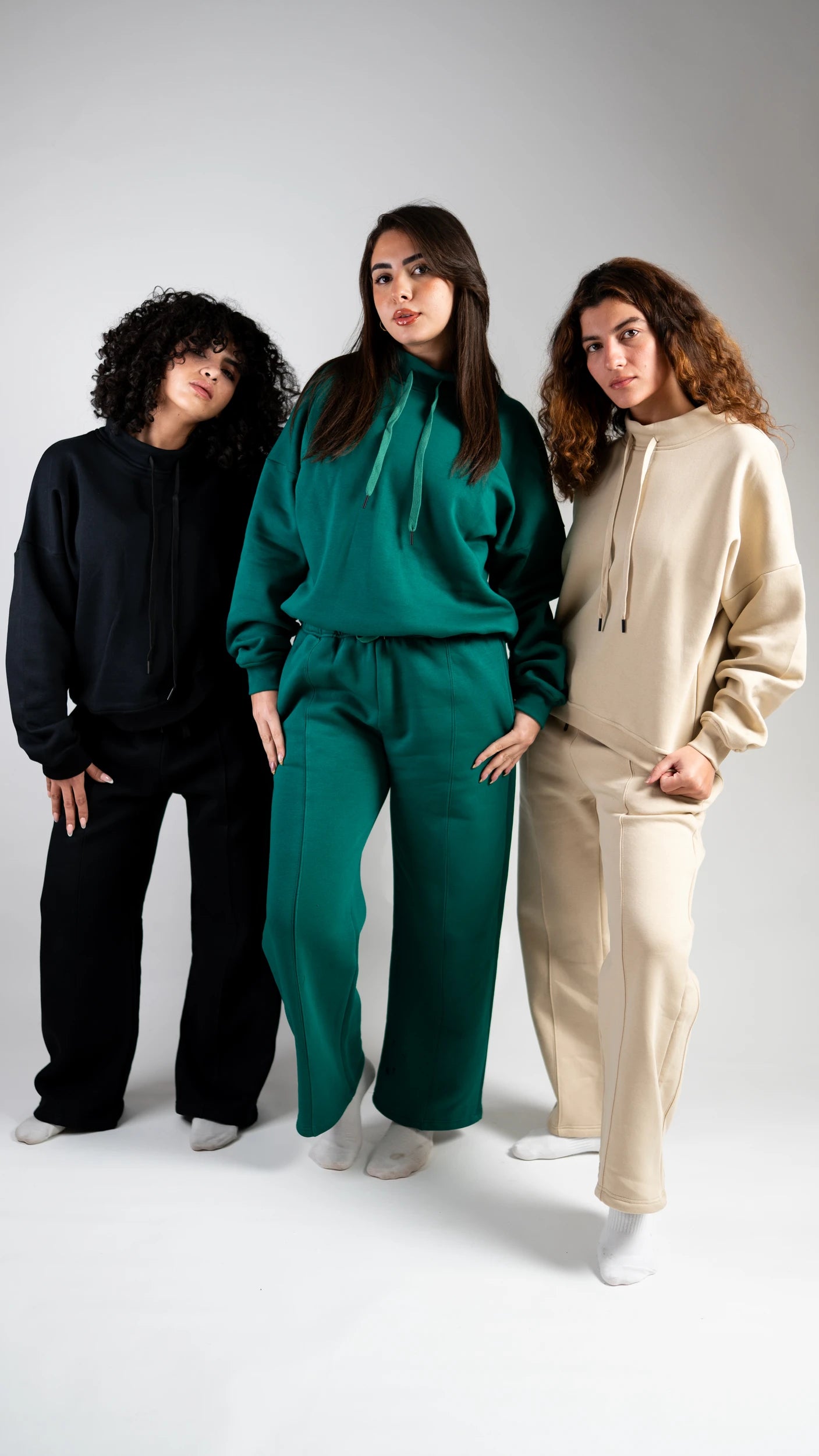 Peony Comfort Hoodie Set - Green