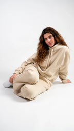 Peony Comfort Hoodie Set - Beige