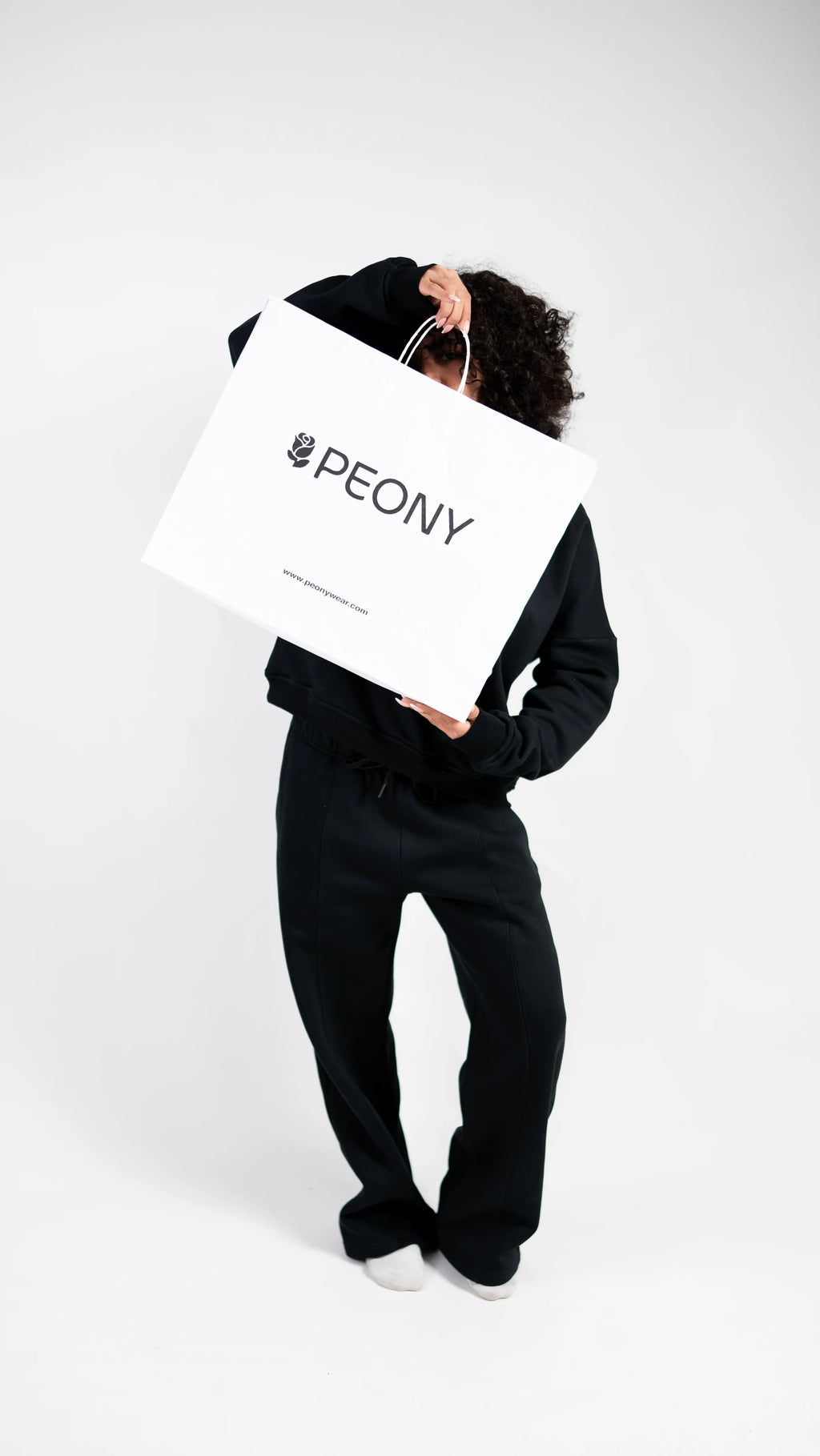 Peony Comfort Hoodie Set - Black