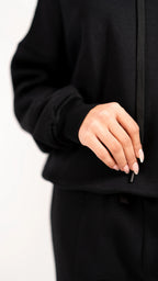 Peony Comfort Hoodie Set - Black
