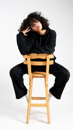 Peony Comfort Hoodie Set - Black