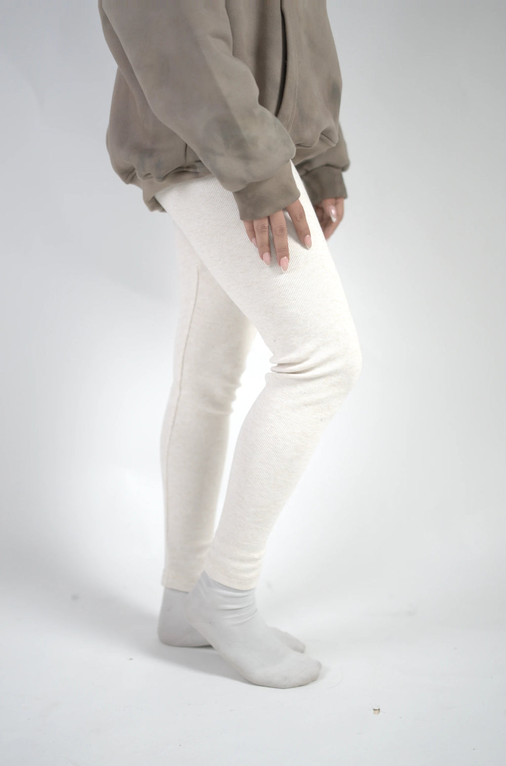 Peony Ease Half-Zip Hoodie - Light Brown