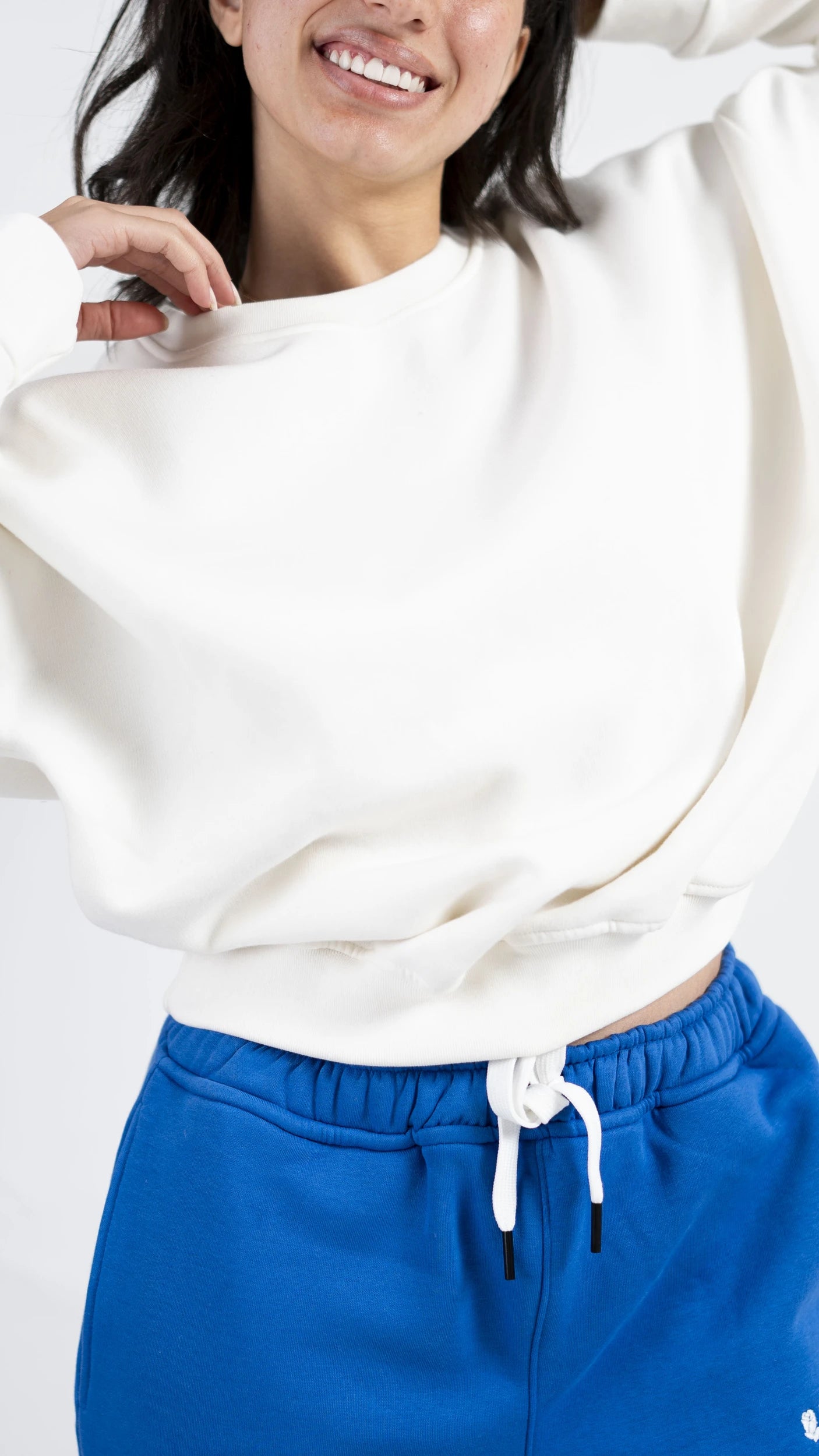 Peony Relaxed Fit Lounge Set - White & Blue