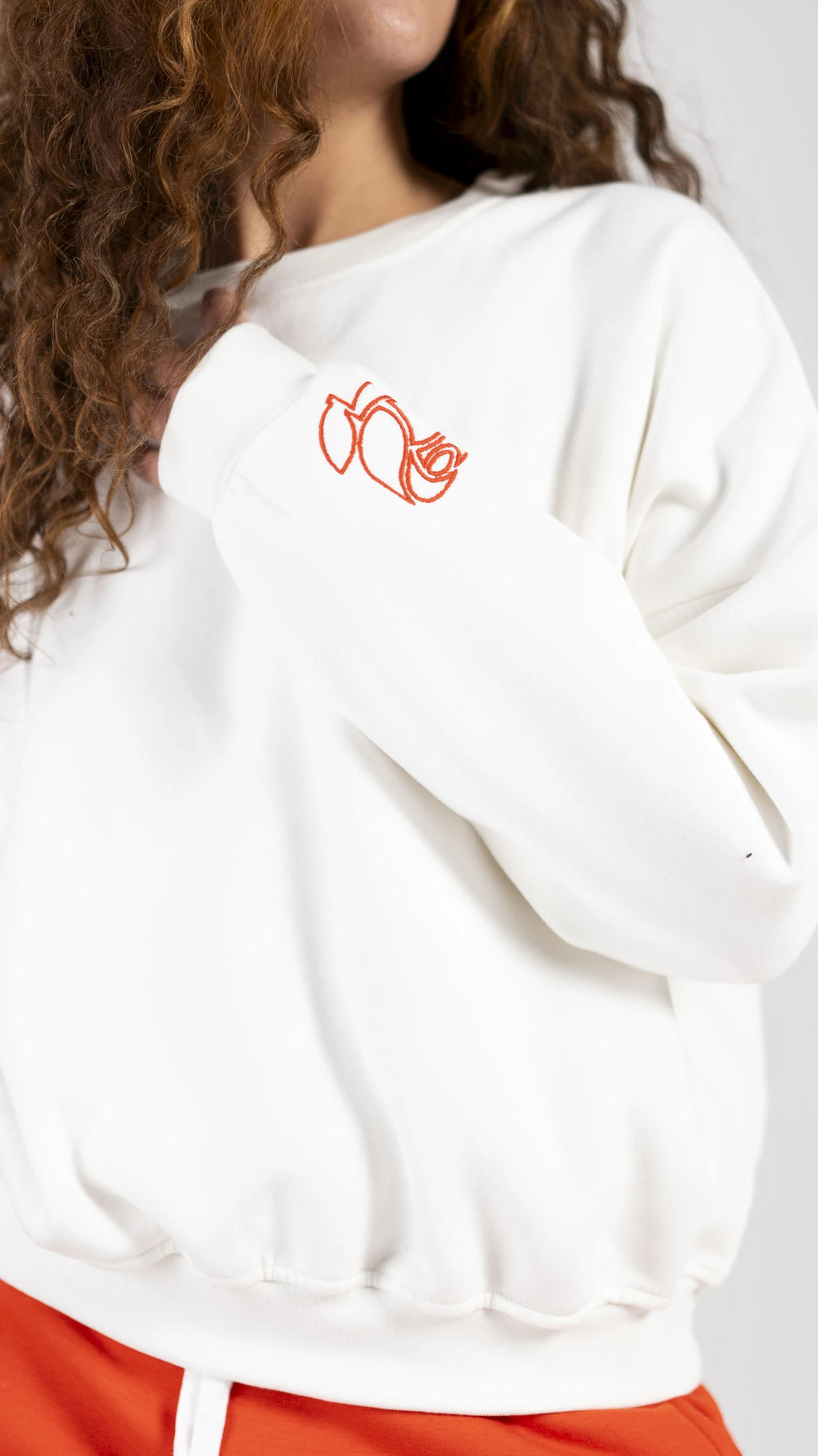 Peony Relaxed Fit Short Set - White & Orange