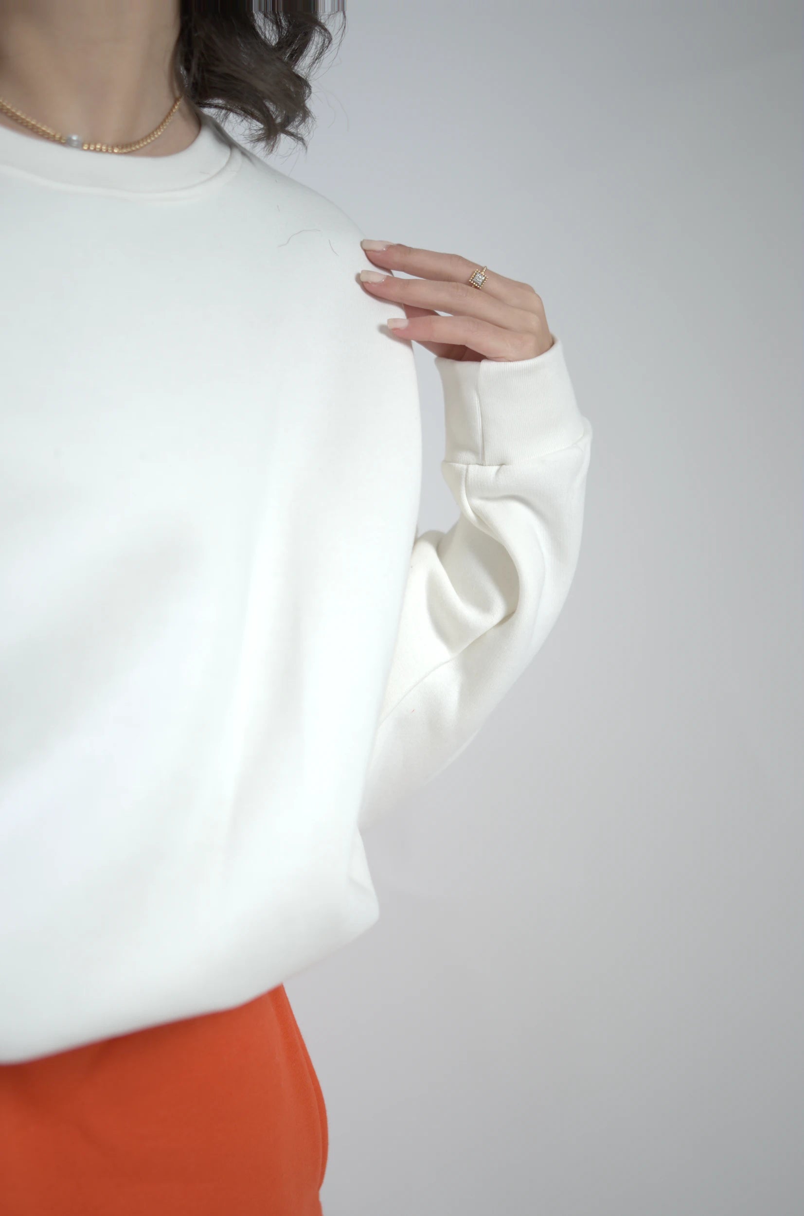 Peony Relaxed Fit Short Set - White & Orange