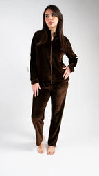 Peony Velvet Lounge Set - Brown