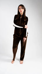 Peony Velvet Lounge Set - Brown