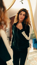 Peony Velvet Lounge Set - Olive