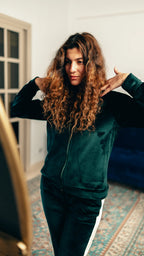 Peony Velvet Lounge Set - Olive