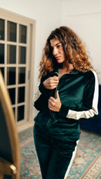 Peony Velvet Lounge Set - Olive