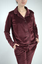 Peony Velvet Sleep Set - Burgundy
