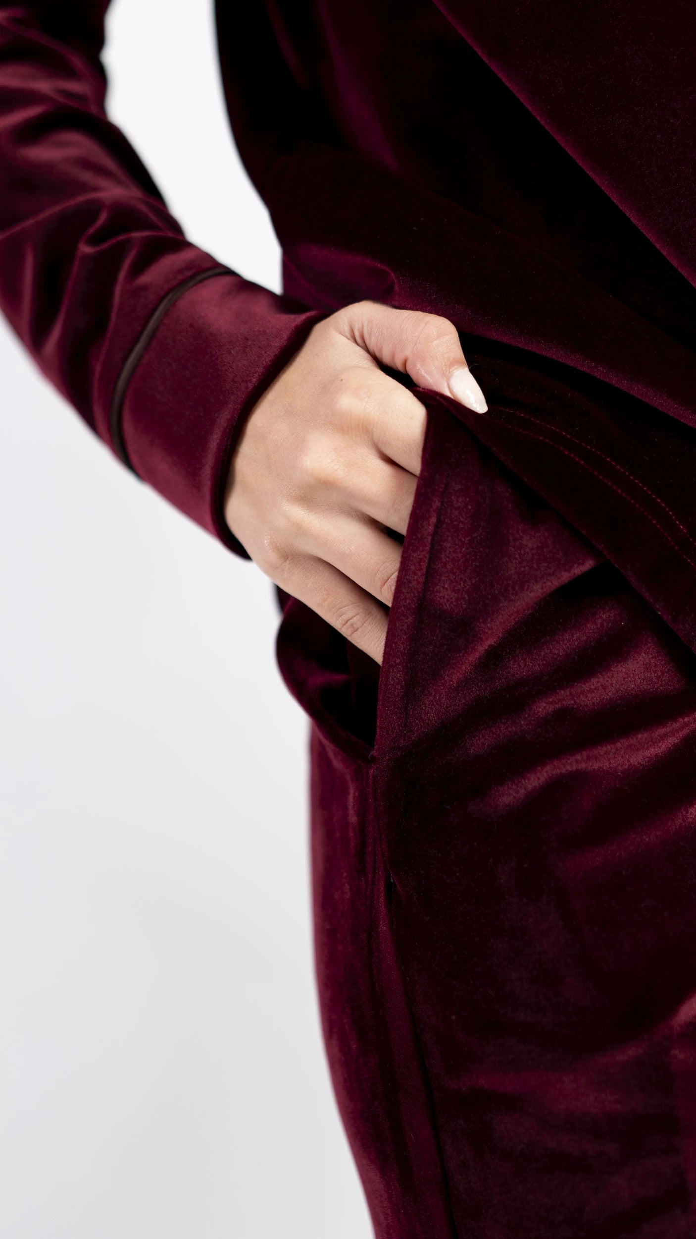 Peony Velvet Sleep Set - Burgundy